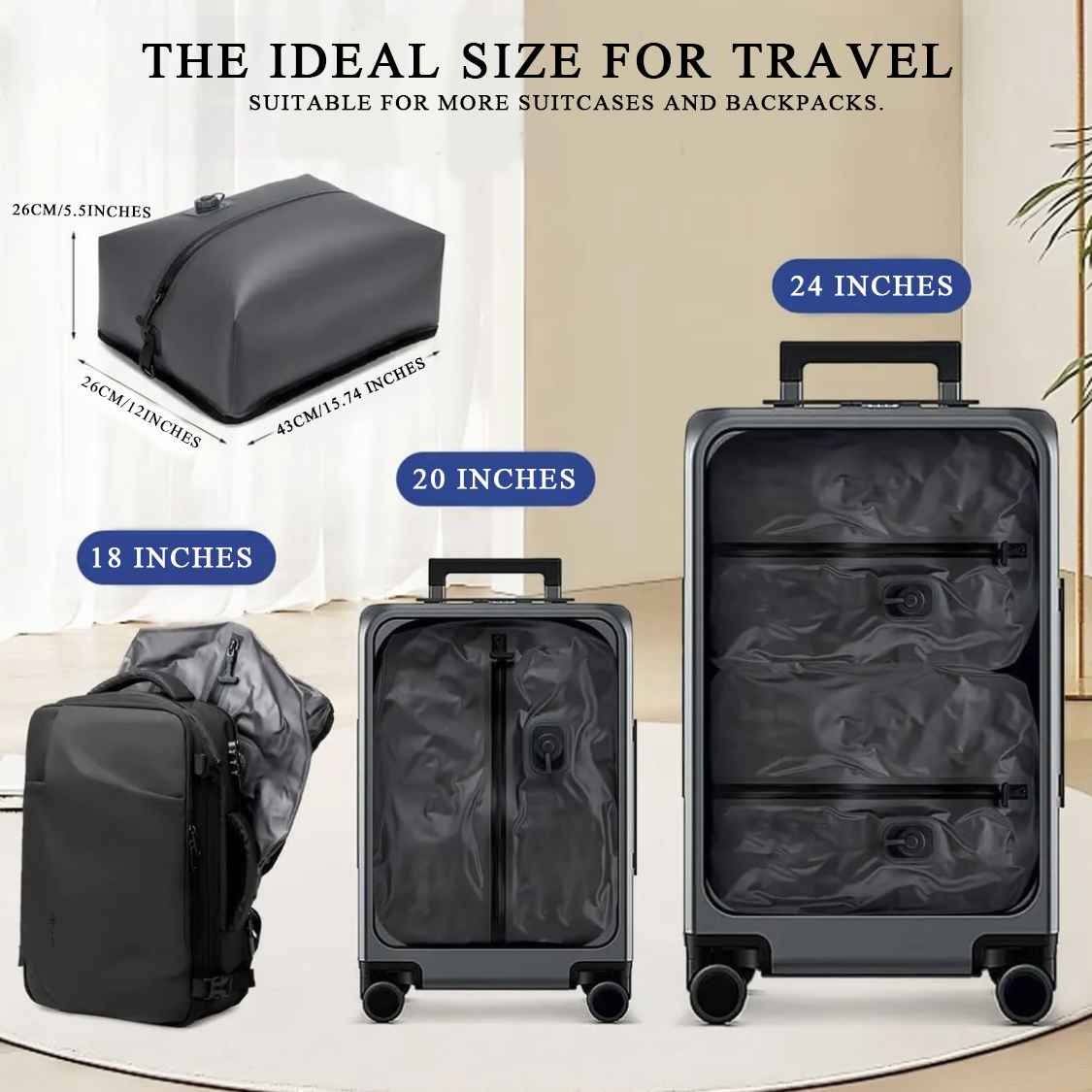 Expandable travel backpack