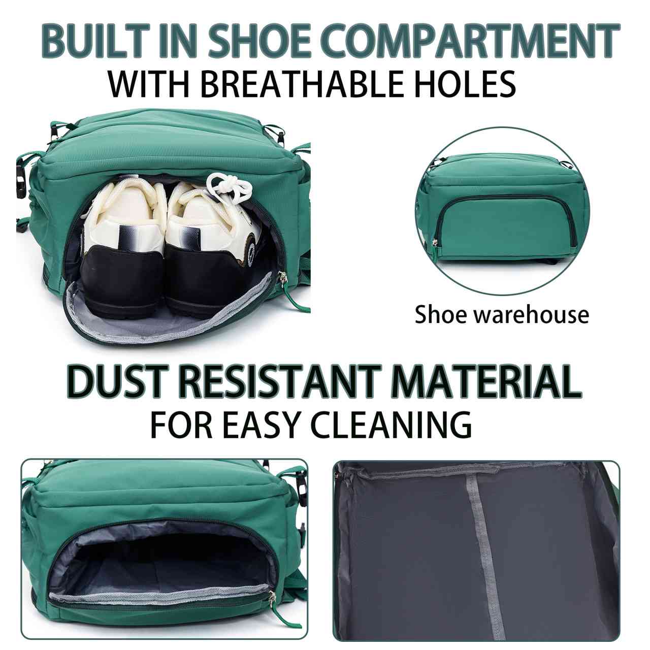 Expandable Travel Backpack with Shoe Compartment for 5-7 Day Trips | Large Capacity Luggage Bag