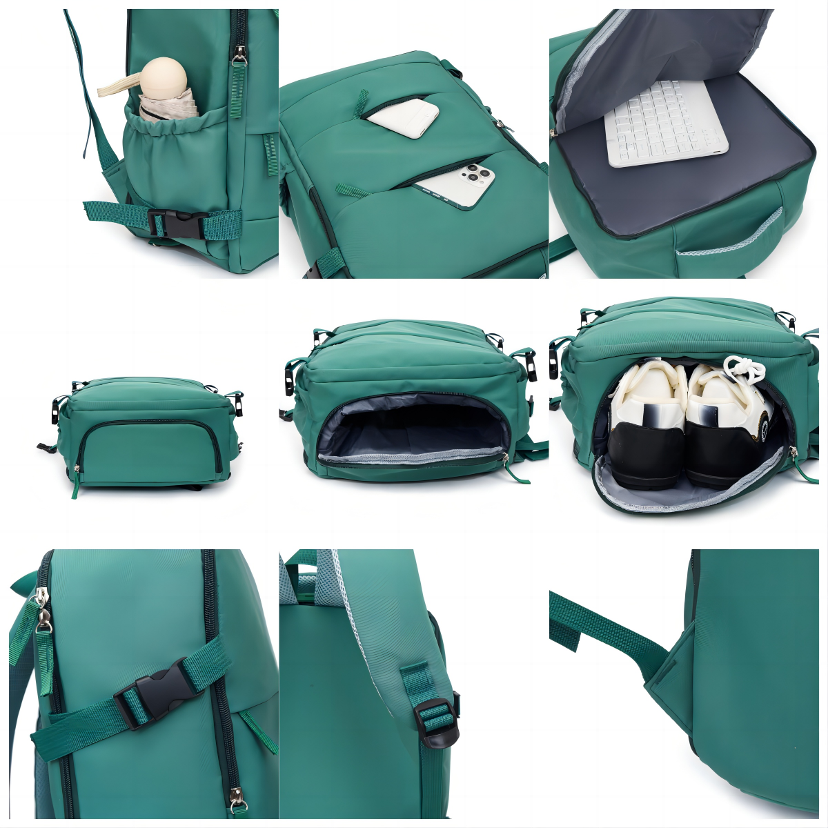 Expandable Travel Backpack with Shoe Compartment for 5-7 Day Trips | Large Capacity Luggage Bag