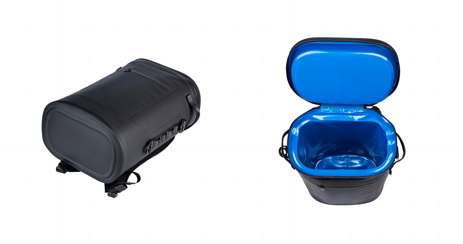 30-can upright insulated backpack, waterproof TPU cooler bag, leak-proof food insulated bag