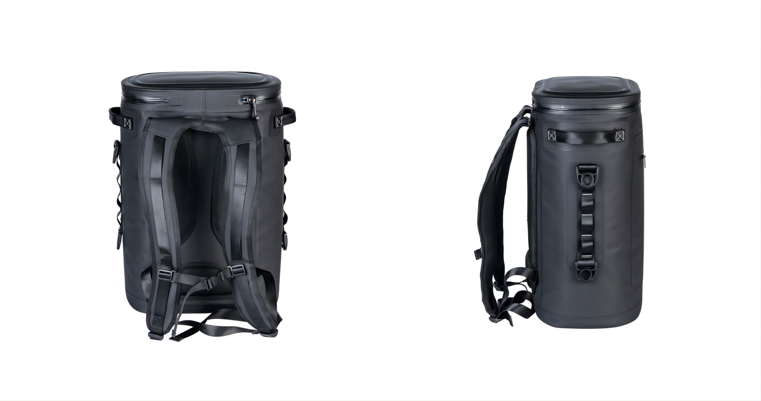 30-can upright insulated backpack, waterproof TPU cooler bag, leak-proof food insulated bag