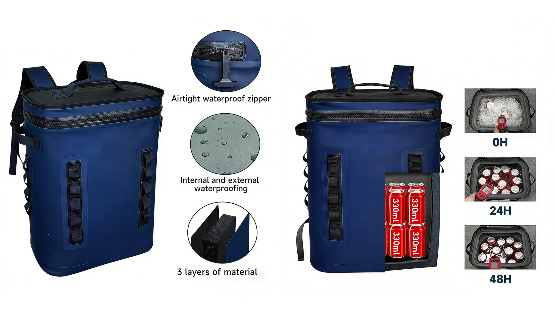 Waterproof Leakproof TPU Soft Cooler Backpack Insulated Bag Portable Thermal Bag for Beer Drinks Waterproof Leakproof TPU Soft Cooler Backpack Insulated Bag Portable Thermal Bag for Beer Drinks