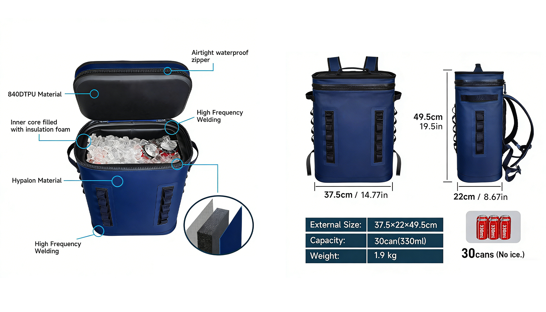Waterproof Leakproof TPU Soft Cooler Backpack Insulated Bag Portable Thermal Bag for Beer Drinks Waterproof Leakproof TPU Soft Cooler Backpack Insulated Bag Portable Thermal Bag for Beer Drinks