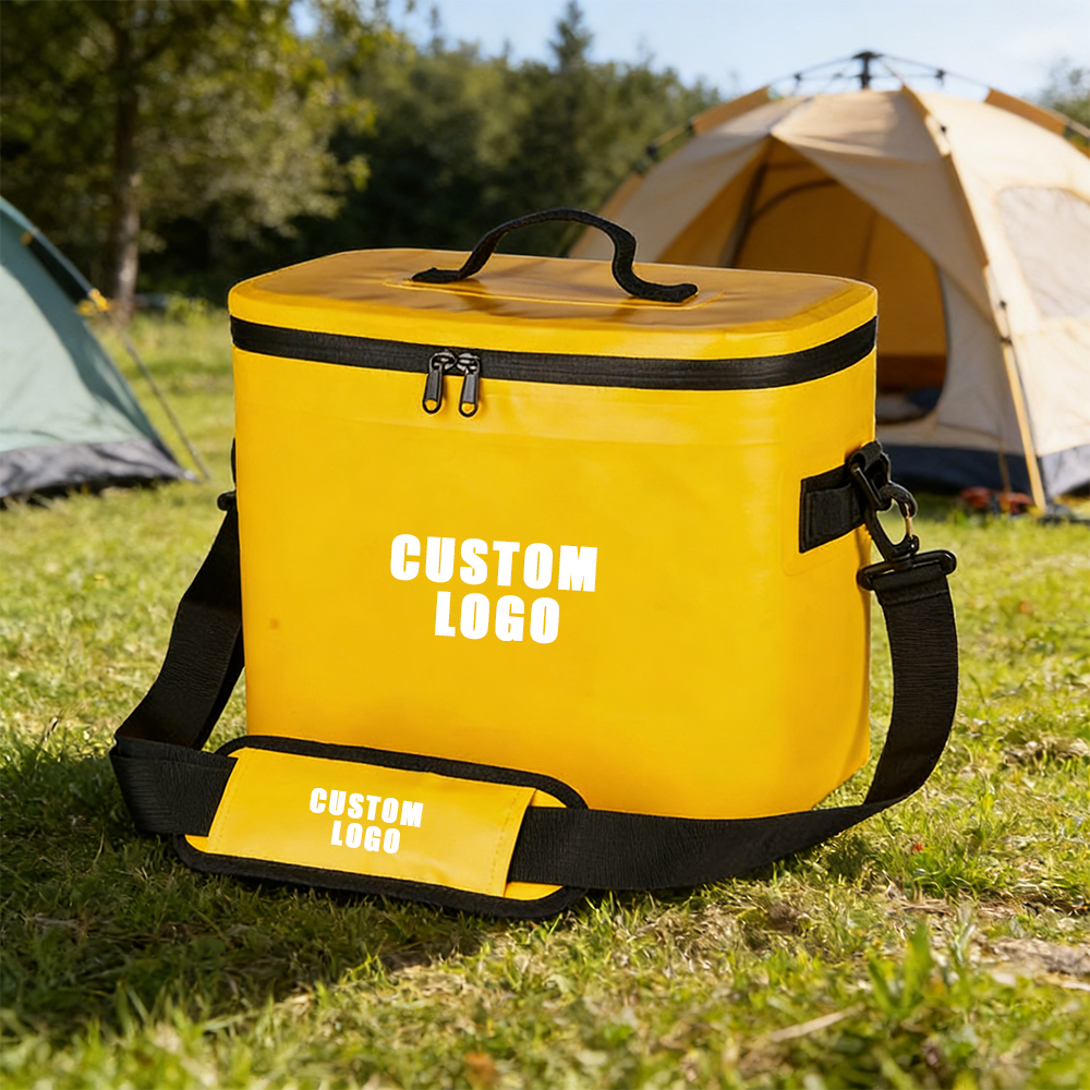 Bright Yellow Soft Insulated Bag PEVA Waterproof Portable Thermal Cooler Bag for Outdoor