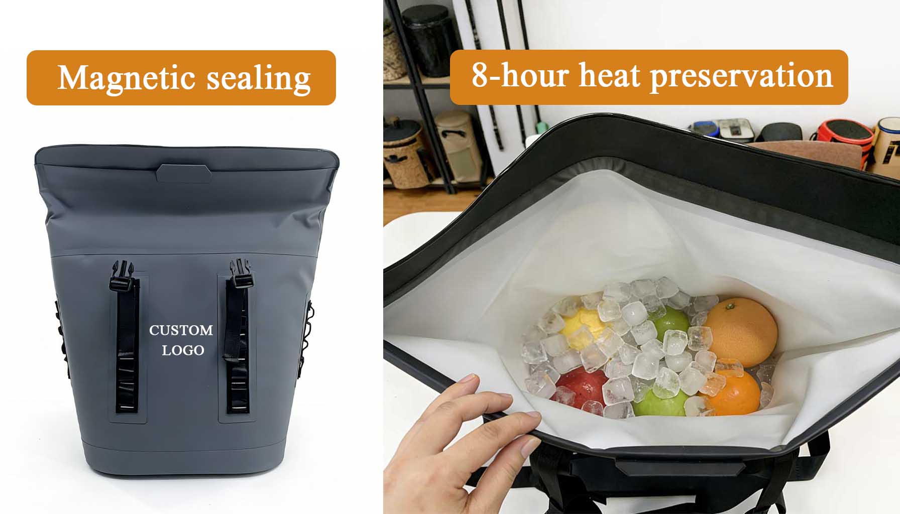 30L Luxury TPU Insulated Cooler Backpack Magnetic Seal Waterproof Leakproof Outdoor Camping Hiking B