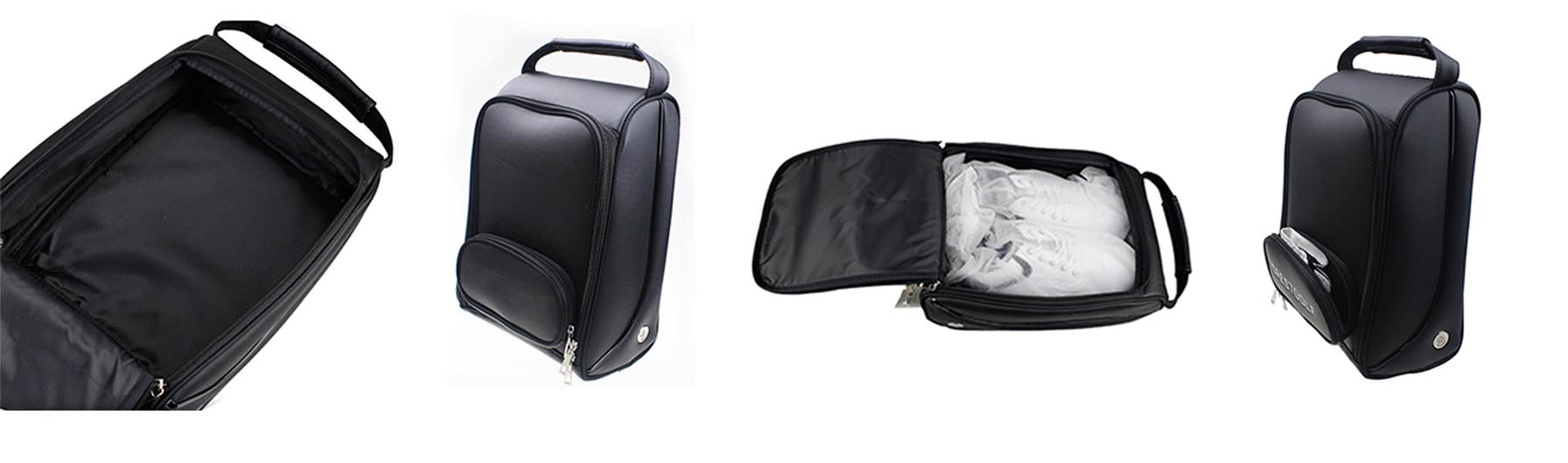 Golf shoe bag, waterproof and breathable zippered golf accessory bag, customizable logo.