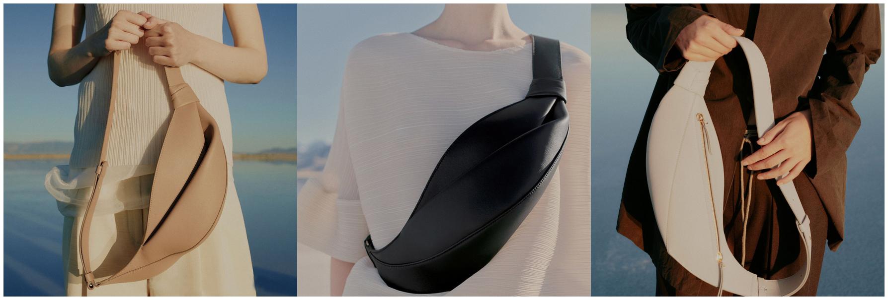 Genuine Leather Crescent Sling Bag, Large Capacity Women's Crossbody Bag for Travel