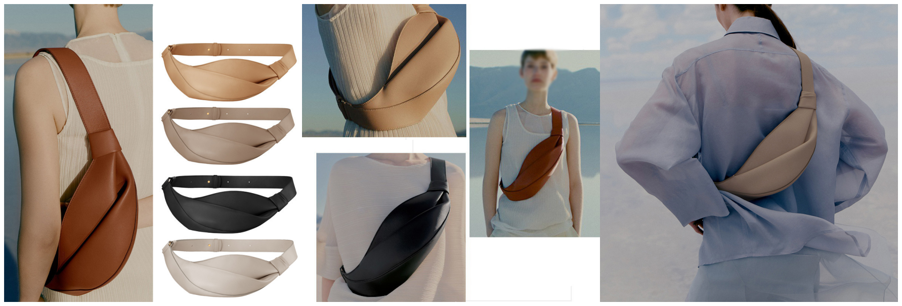 Genuine Leather Crescent Sling Bag, Large Capacity Women's Crossbody Bag for Travel