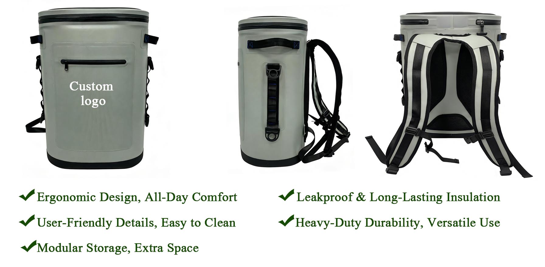 TPU Insulated Backpack Cooler, Portable Leakproof Ice Chest for Camping & Beach