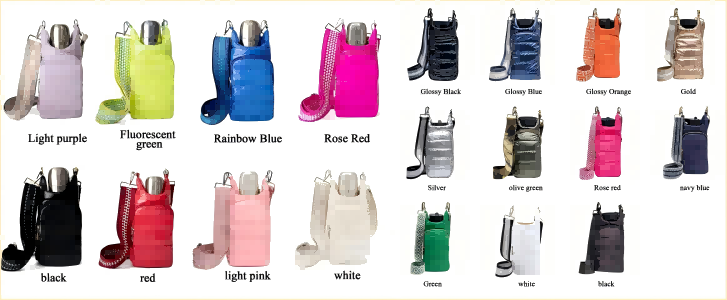 Down-filled water bottle bag