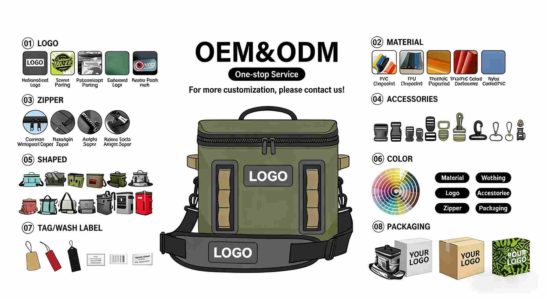 TPU Soft Cooler Shoulder Bag Magnetic Seal Leakproof Insulated Bag Custom Logo for Picnic Food Stora